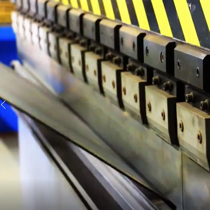 Close up view of a Albertinia Ingenieurswerke cutting & bending machine for steel plate cutting